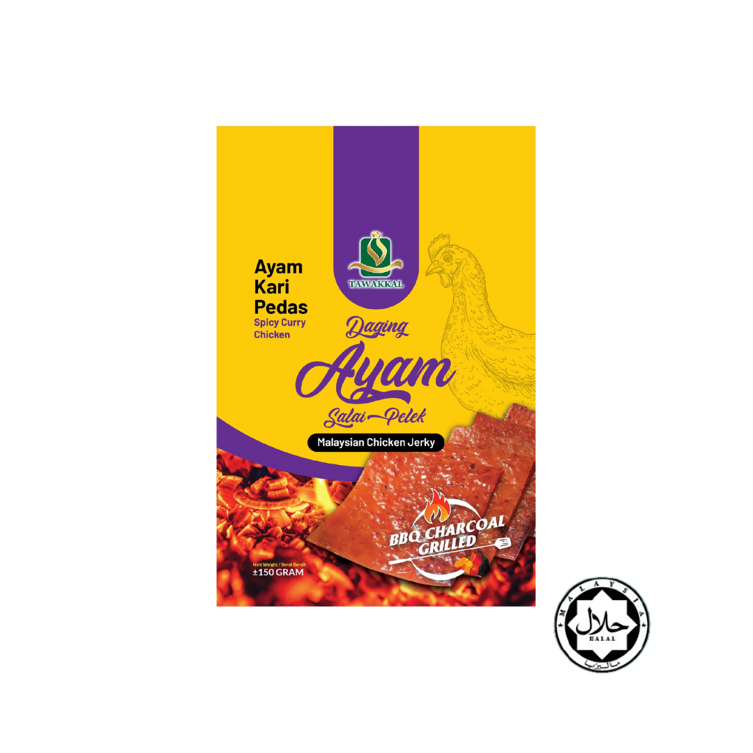 Daging Salai Ayam Kari Pedas – 150g (Halal Certified)