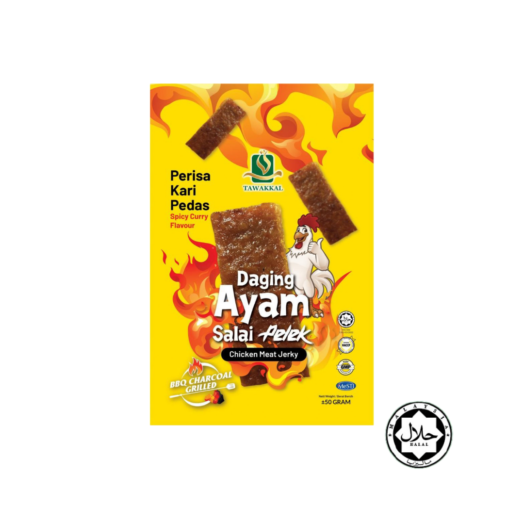 Daging Salai Ayam Kari Pedas – 50g (Halal Certified)