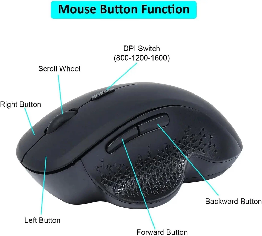 Rechargeable Ergonomic Bluetooth Mouse