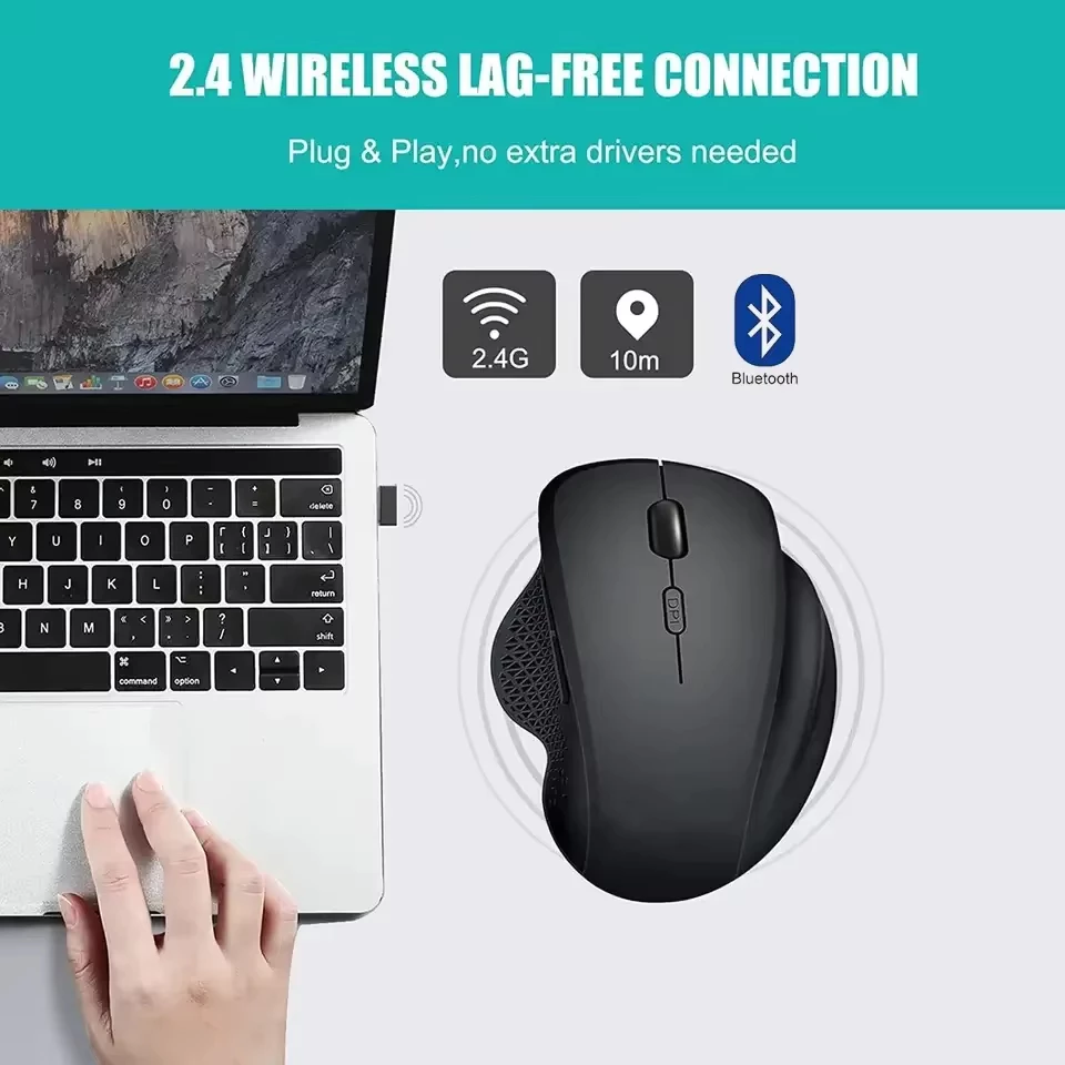 Rechargeable Ergonomic Bluetooth Mouse
