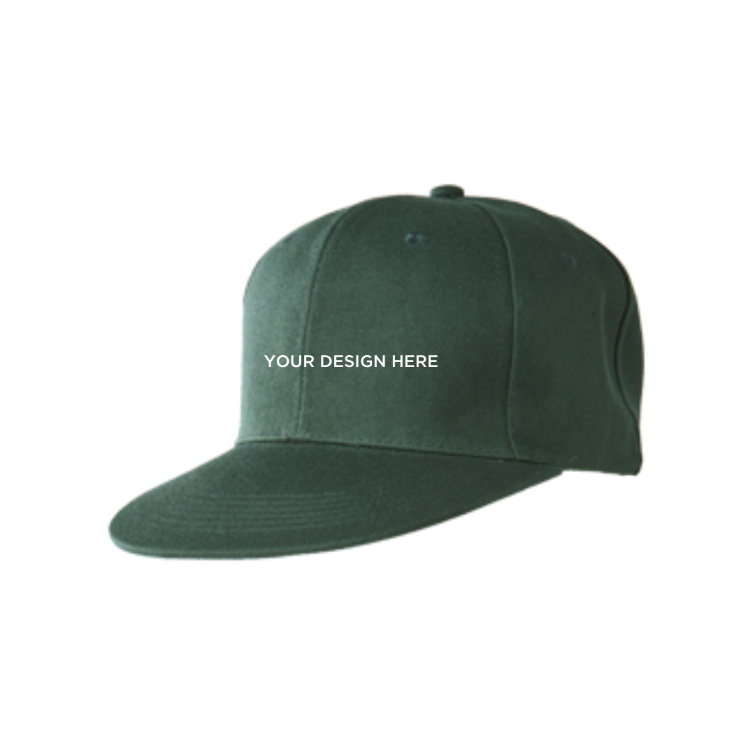 Snapback Acrylic Twill 6 Panel Cap Forest Green