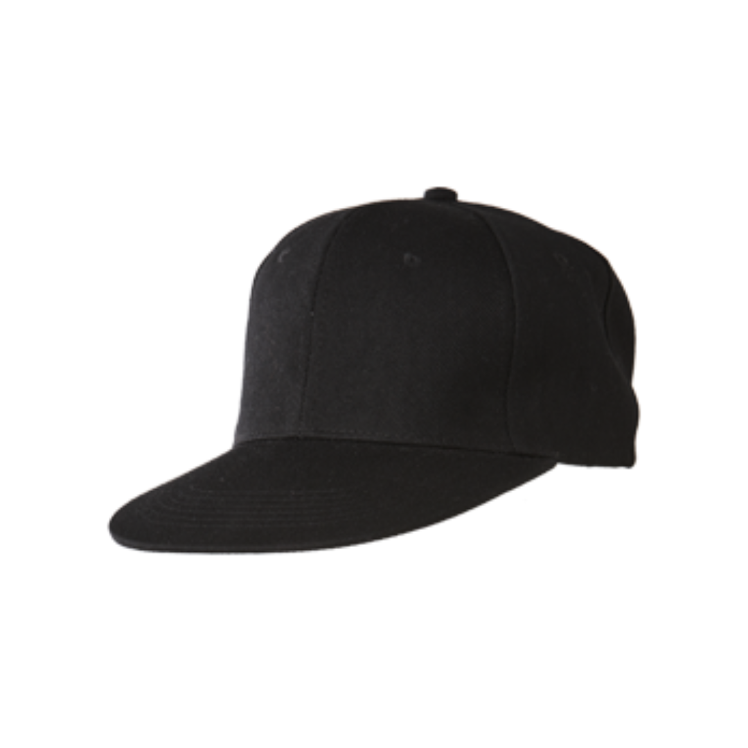 Snapback Acrylic Twill 6 Panel Cap Black