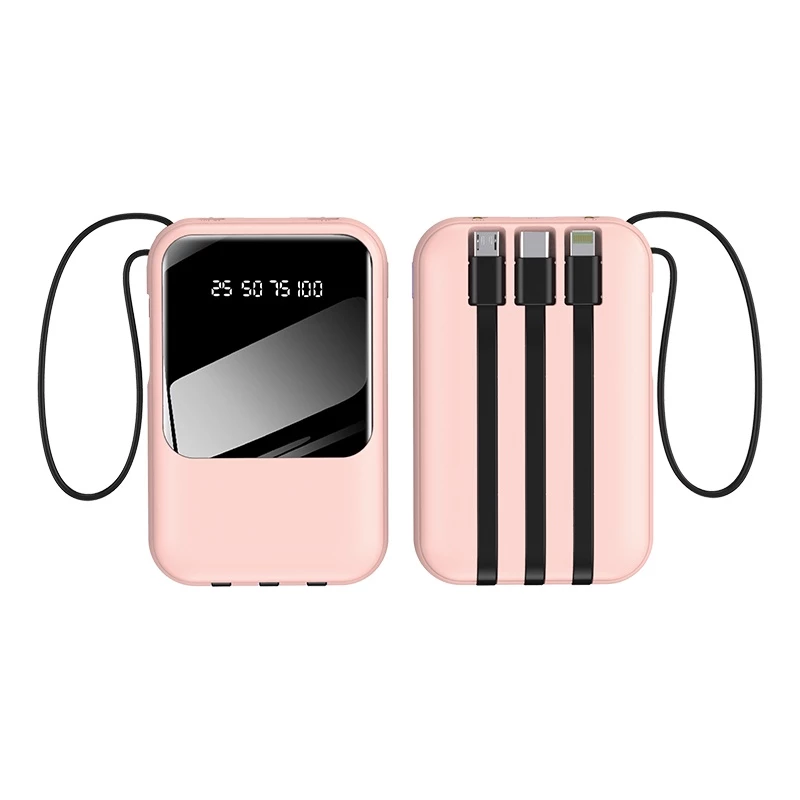 Mini powerbank 20000mah Fast Charging 3 Cables Digital Display