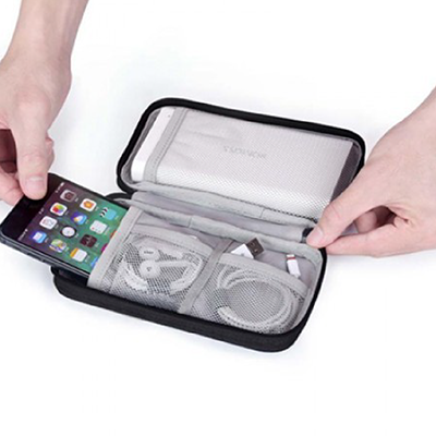Water Repellent Polyester Gadget Pouch - Black