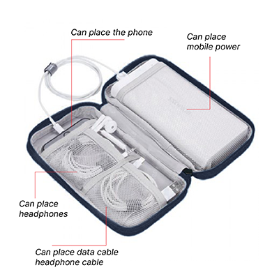 Water Repellent Polyester Gadget Pouch - Black