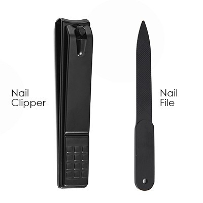 4-In-1 Manicure Set with PU Cover - Grey