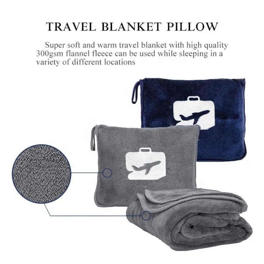 4 in 1 Travel Blanket Grey