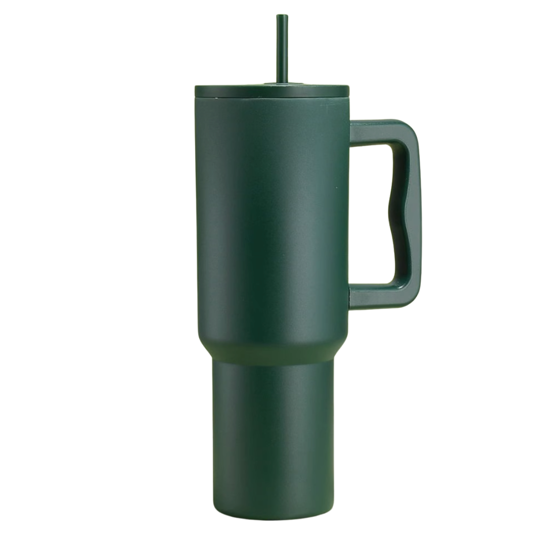 Modern Reusable Stainless Steel Water Bottle Tumbler 40oz / 1.2L Dark Green