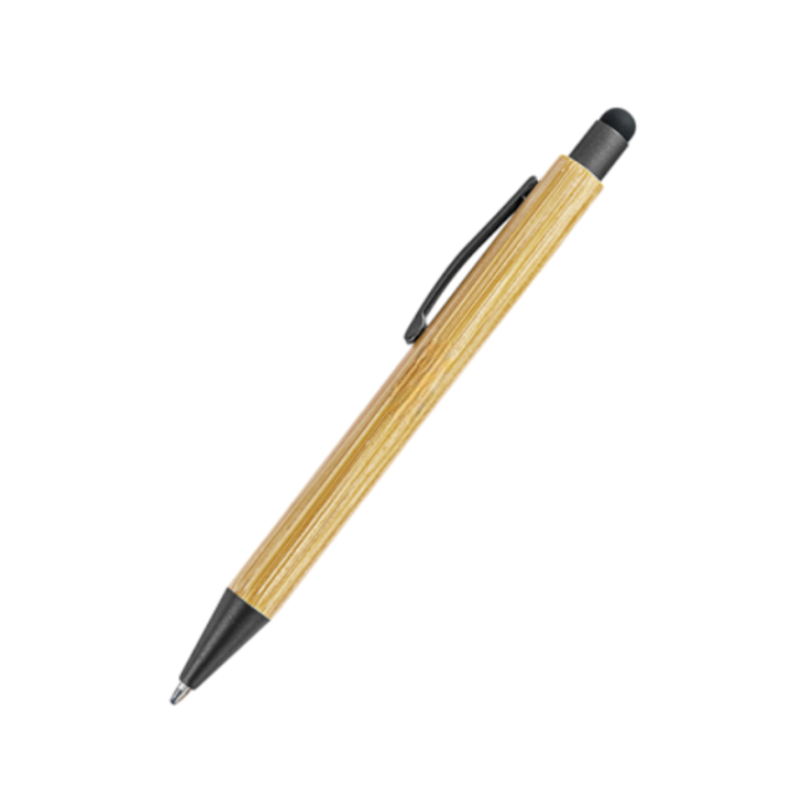 LANEY ECO Bamboo Press Action Ball Pen with Stylus