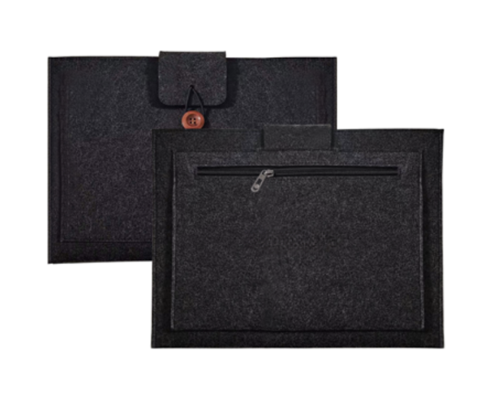 15.4” Wool Felt Seminar Pouch - Dark Grey