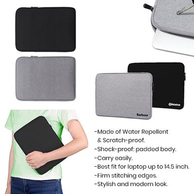 15” GO Polyester Laptop Sleeve - Black