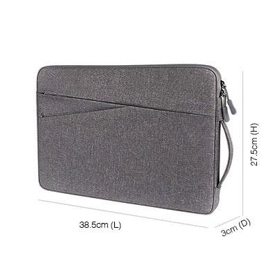 14" Polyester Water Repellent Laptop Pouch - Black