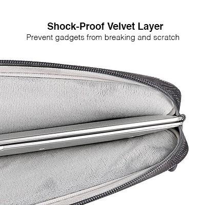 14" Polyester Water Repellent Laptop Pouch - Black