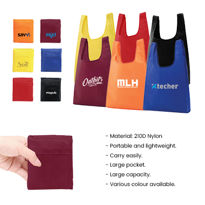 EASY Foldable Nylon Shopping Bag - Orange