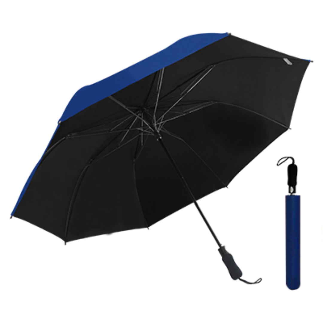 27″ Auto-Open Premium Blue Coated Umbrella - Blue