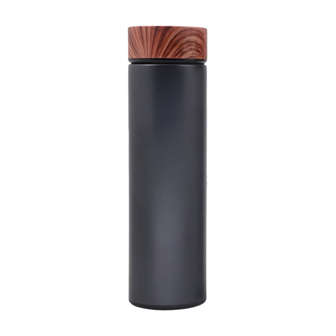 WOOD Premium Stainless Steel Thermos (500ml) - Black