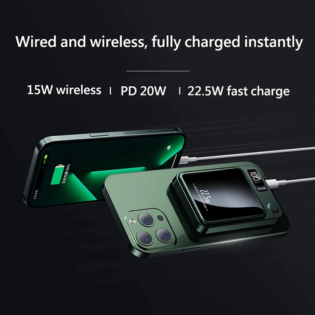 6600mAh Wireless Power Bank Magsafe 22.5W - Green