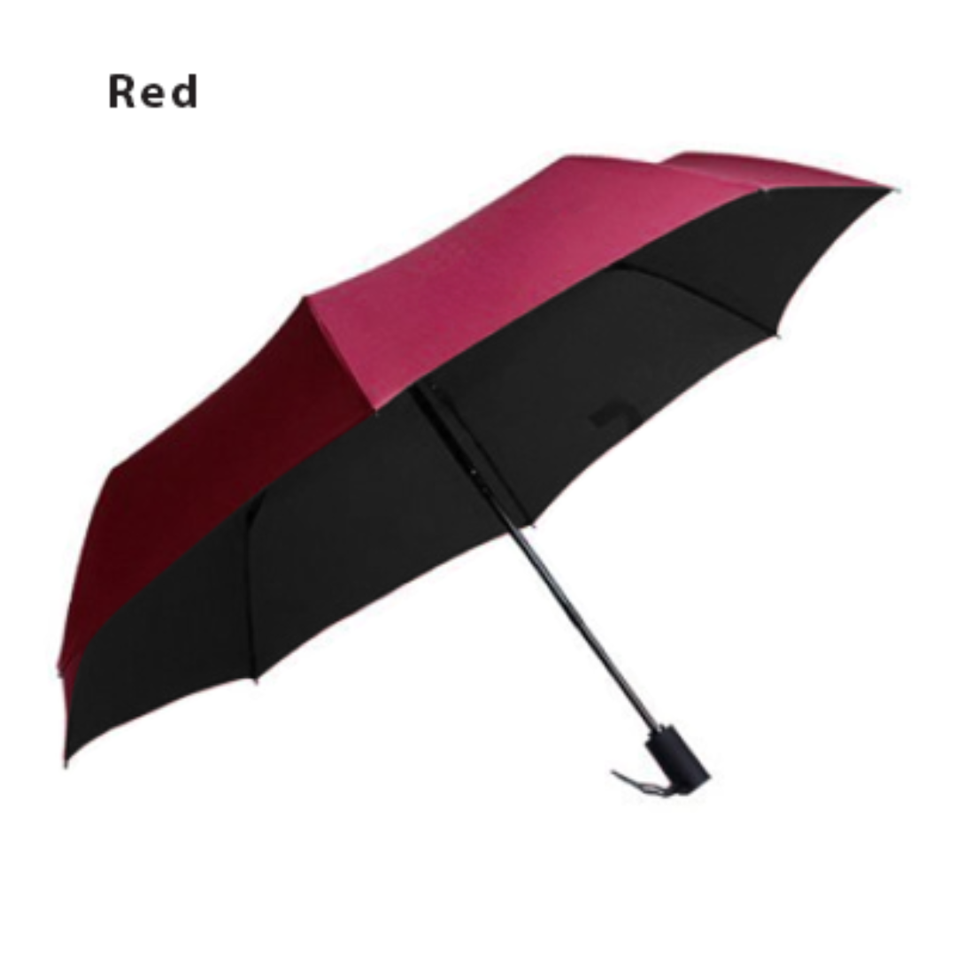 21″ Auto-Open Close 3 Fold Black Coated Umbrella