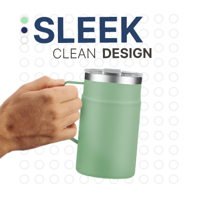 LOCK Stainless Steel Mug with Cover - 650ml Green