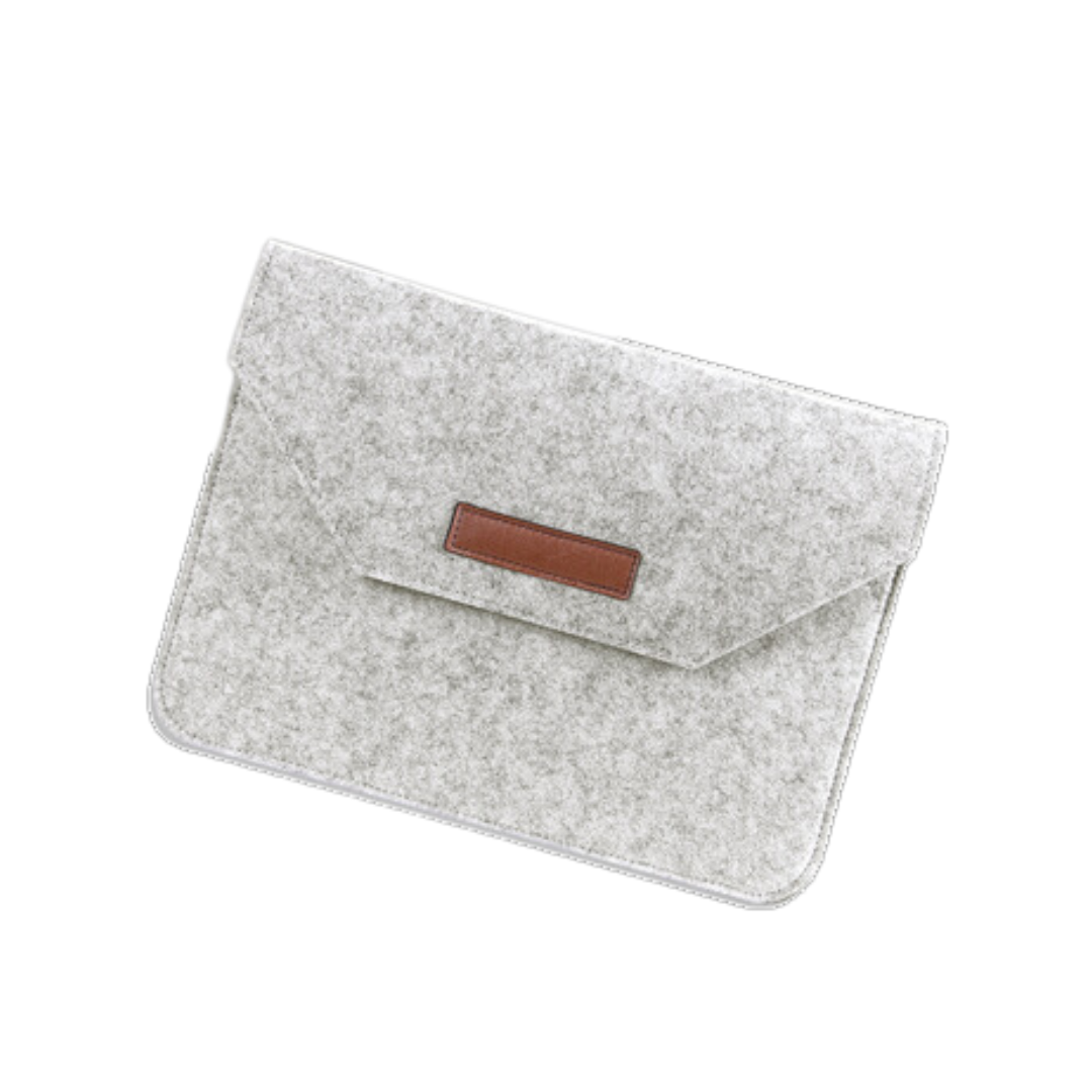15.4'' Wool Felt iPad Pouch - Light Grey