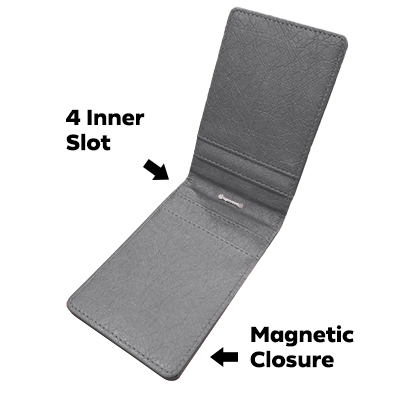 Magnetic PU ID Holder Flip Open Wallet - Image 6