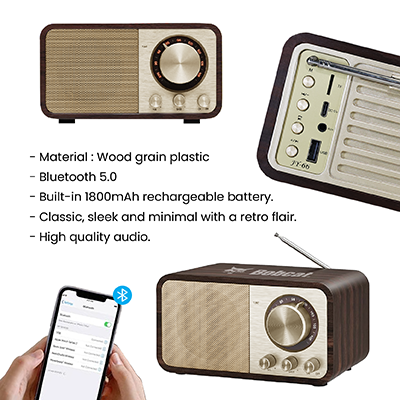 Retro Wooden Bluetooth Speaker with FM Radio – 1800mAh - Image 6