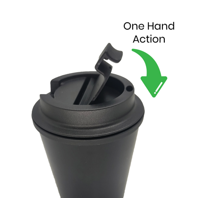 PP Double Wall Mug (350ml) - White - Image 3