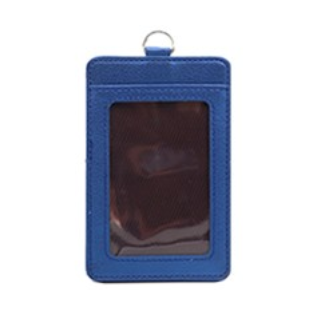 GEM Faux Leather Slim ID Tag Holder Blue