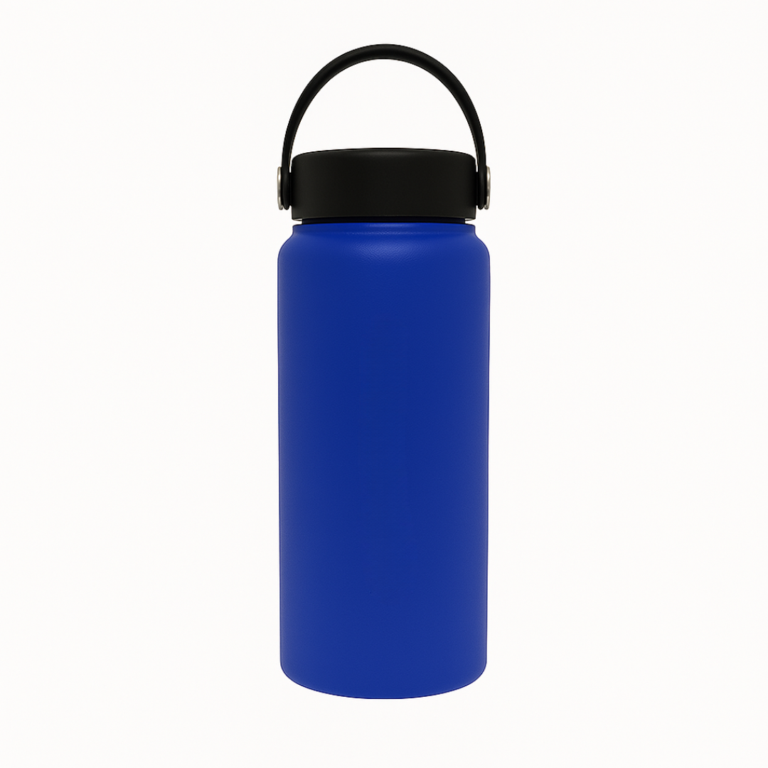 YOUNG Double Wall Stainless Steel Flask with Handle (600ml) - Blue