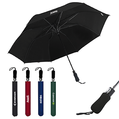 27″ Auto-Open Premium Blue Coated Umbrella - Green - Image 3
