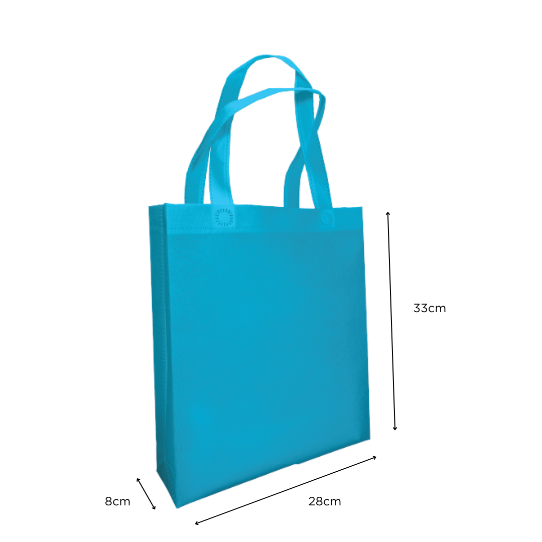 Non Woven Bag A4 28x33x8cm 90gsm - Cyan - Image 2
