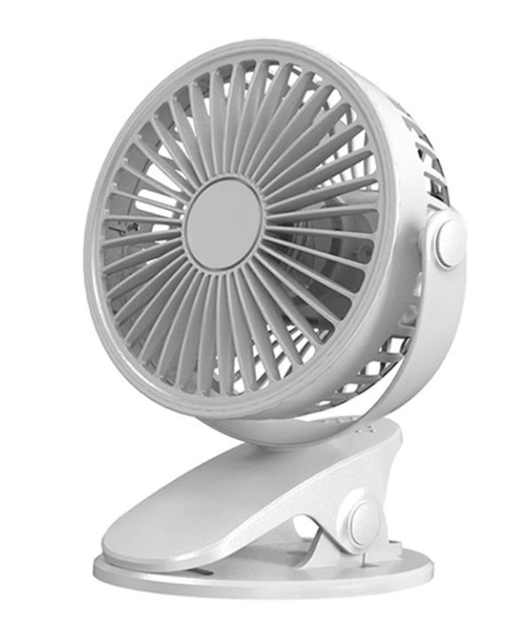 Adjustable Cooling Fan With Small Clip - White