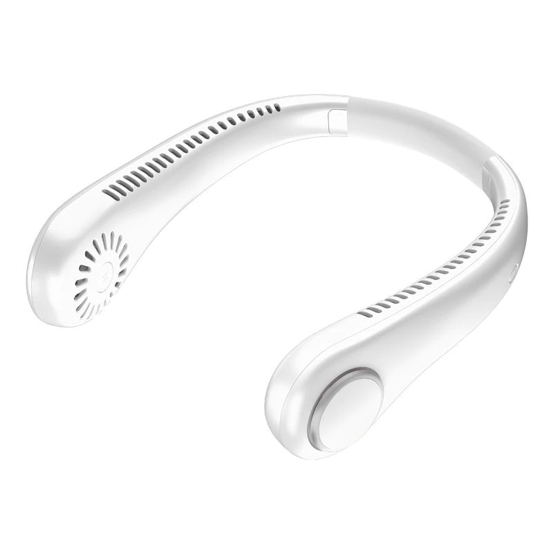 Neck Fan Bladeless Cooling USB Rechargeable 3 Wind Speed - White