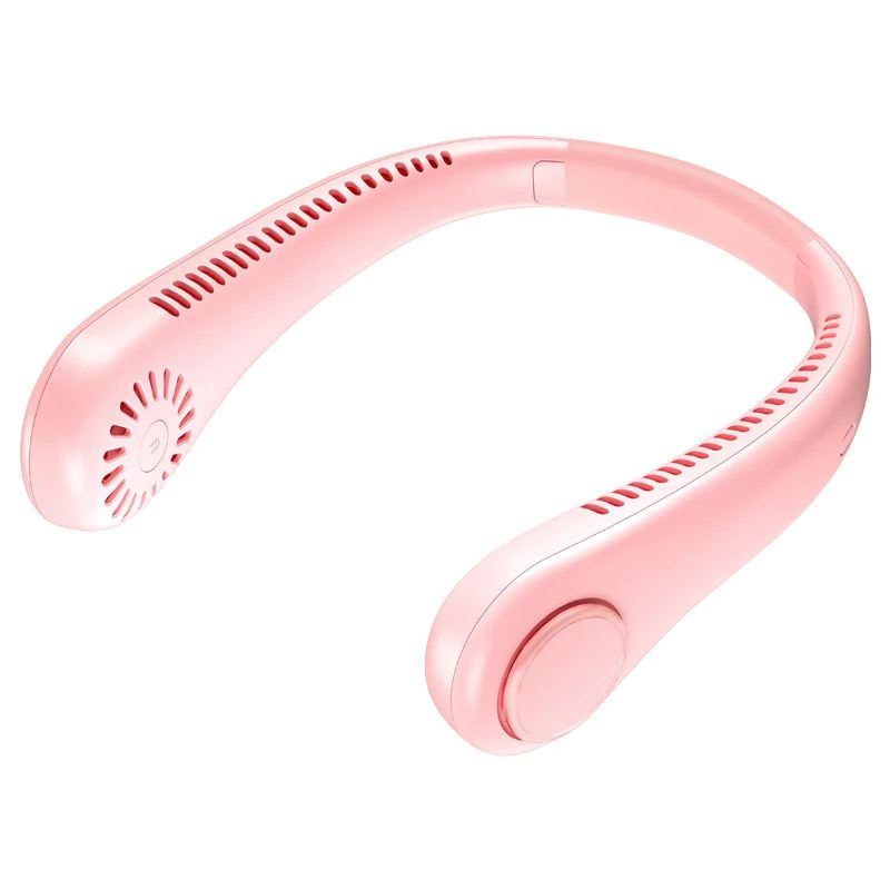 Neck Fan Bladeless Cooling USB Rechargeable 3 Wind Speed - Pink
