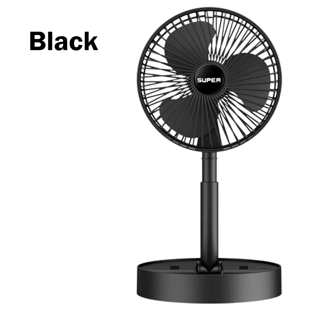 Adjustable Folding Fan – A Compact, USB Rechargeable Cooling Solution for Home, Office, and Desk Use - Black