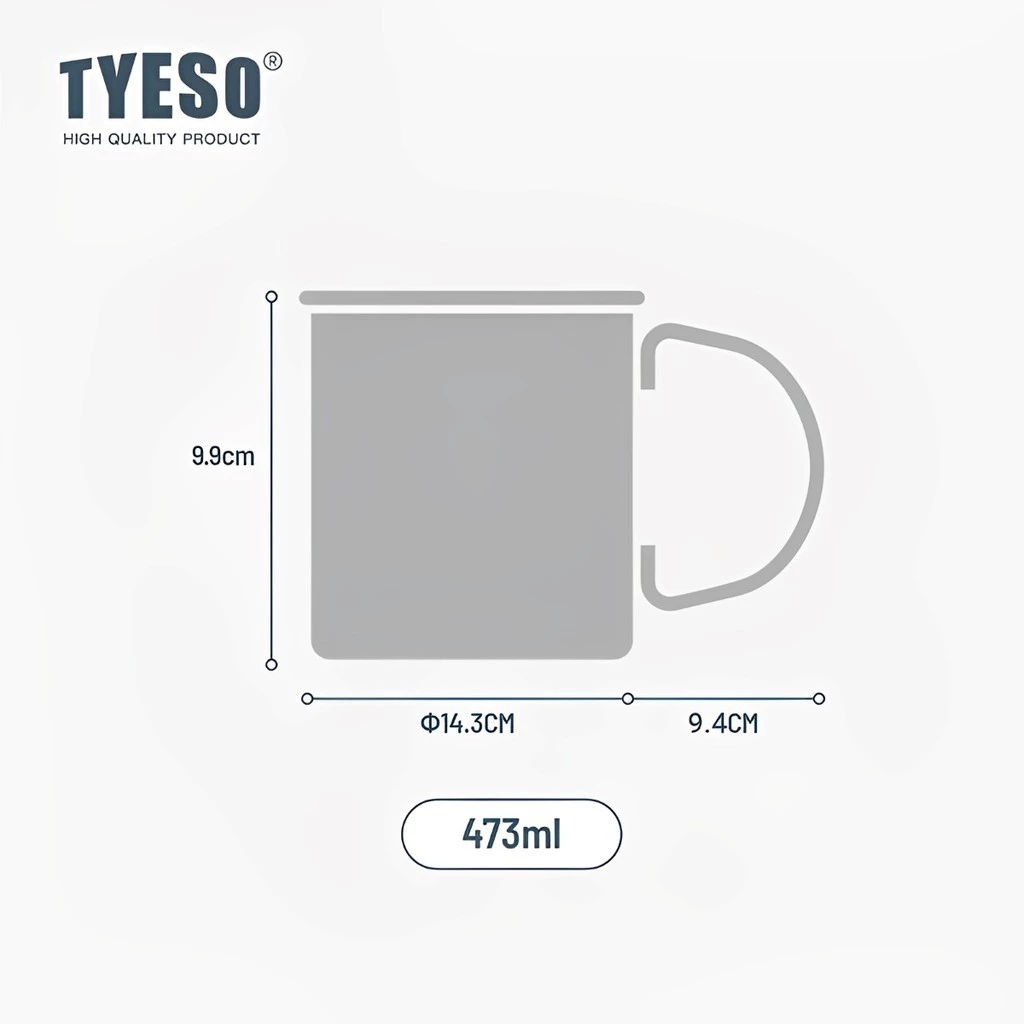 TYESO Hot And Cold Stainless Steel Insulated Thermal Coffee Cup Mug (473ml) Yellow - Image 3