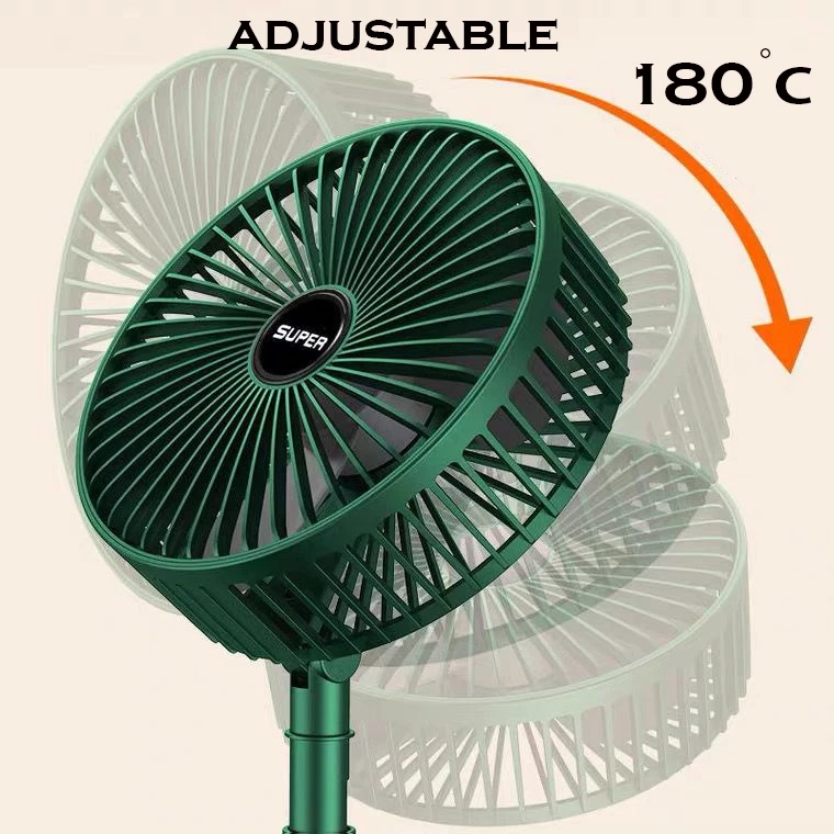 Adjustable Folding Fan – A Compact, USB Rechargeable Cooling Solution for Home, Office, and Desk Use - Black