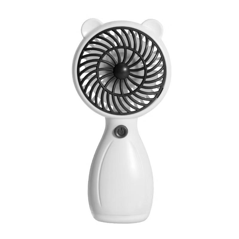 Handheld Mini Fan – A compact, USB rechargeable cooling solution perfect for dorm rooms, desks, and other surfaces. - White