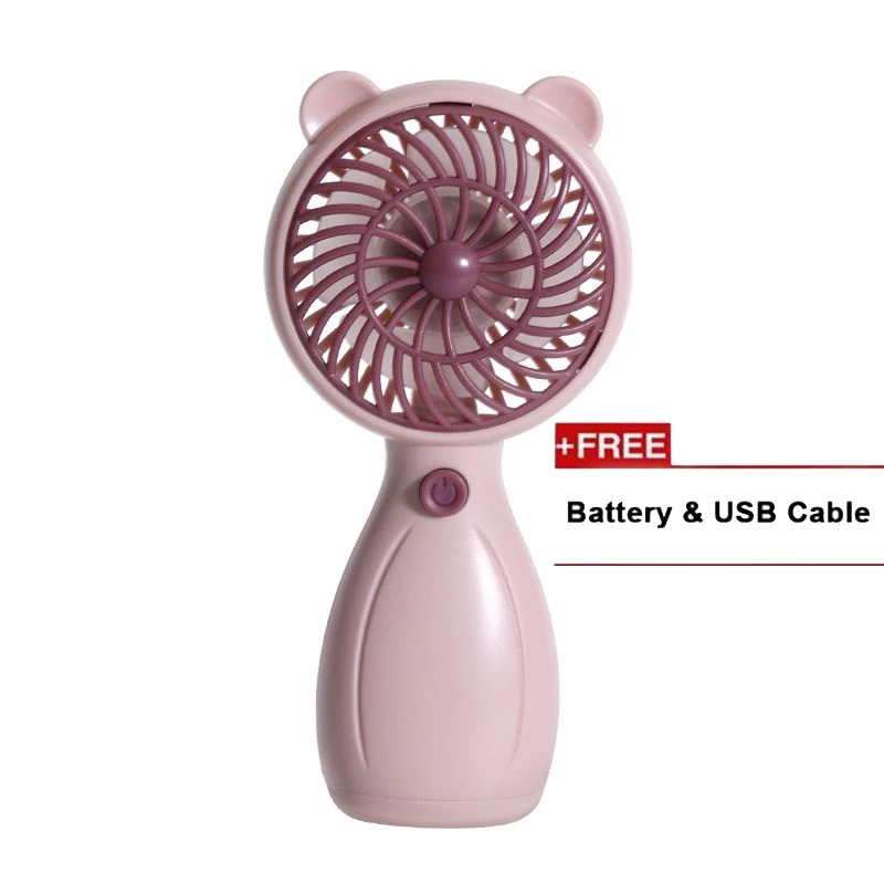 Handheld Mini Fan – A compact, USB rechargeable cooling solution perfect for dorm rooms, desks, and other surfaces. - Pink