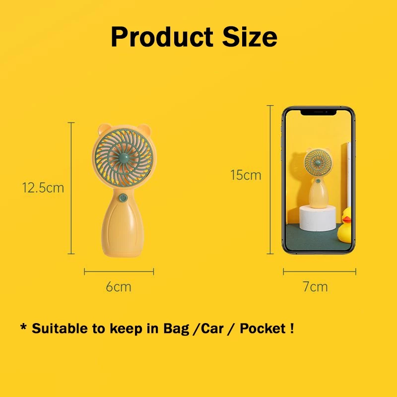 Handheld Mini Fan – A compact, USB rechargeable cooling solution perfect for dorm rooms, desks, and other surfaces. - Green