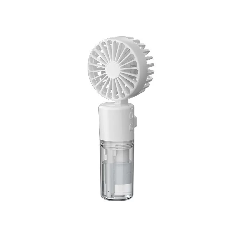 Handheld Spray Fan – 4-speed, portable, USB rechargeable fan with Nanospray - White