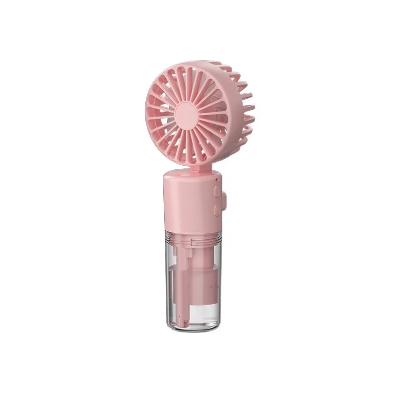 Handheld Spray Fan – 4-speed, portable, USB rechargeable fan with Nanospray - Pink
