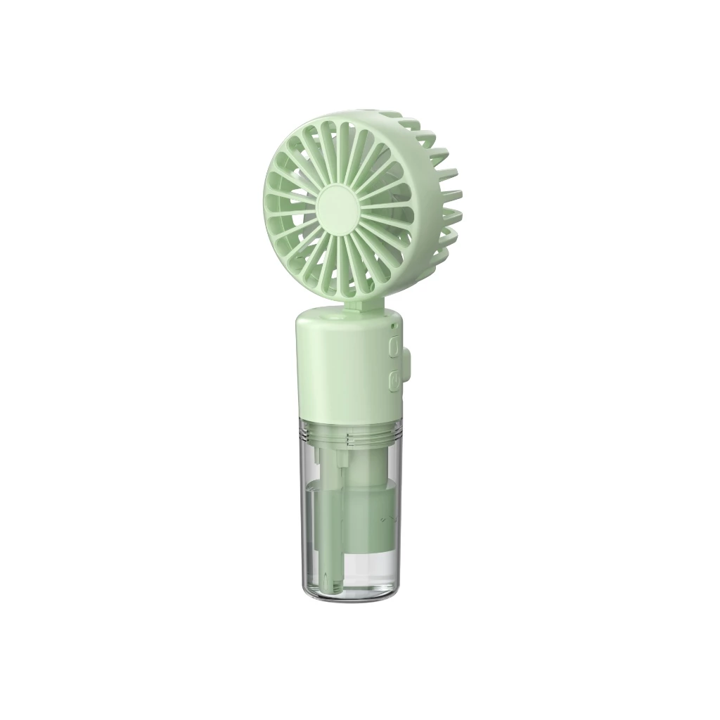Handheld Spray Fan – 4-speed, portable, USB rechargeable fan with Nanospray - Green