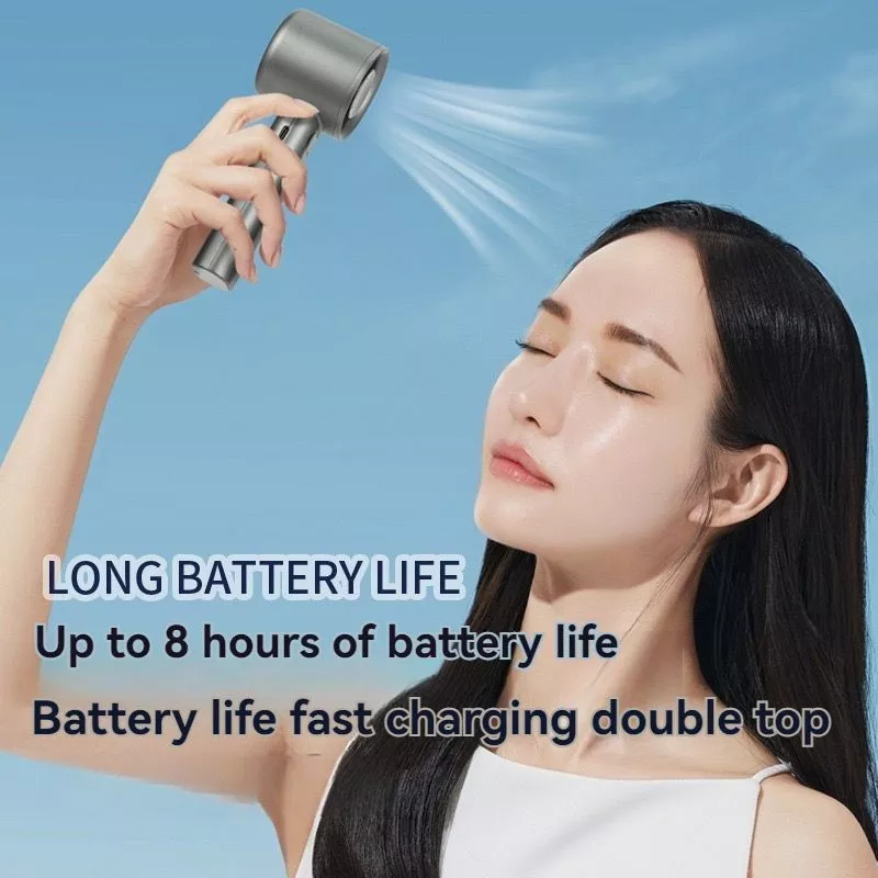 Bladeless Handy Mini Fan Up To 8 Hours - Grey