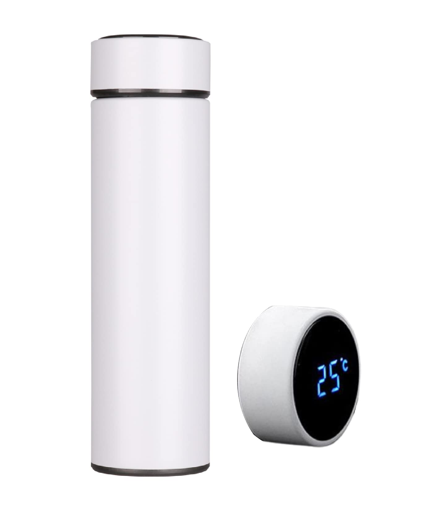 LED Display Vacuum Thermal Flask (500ml) - White