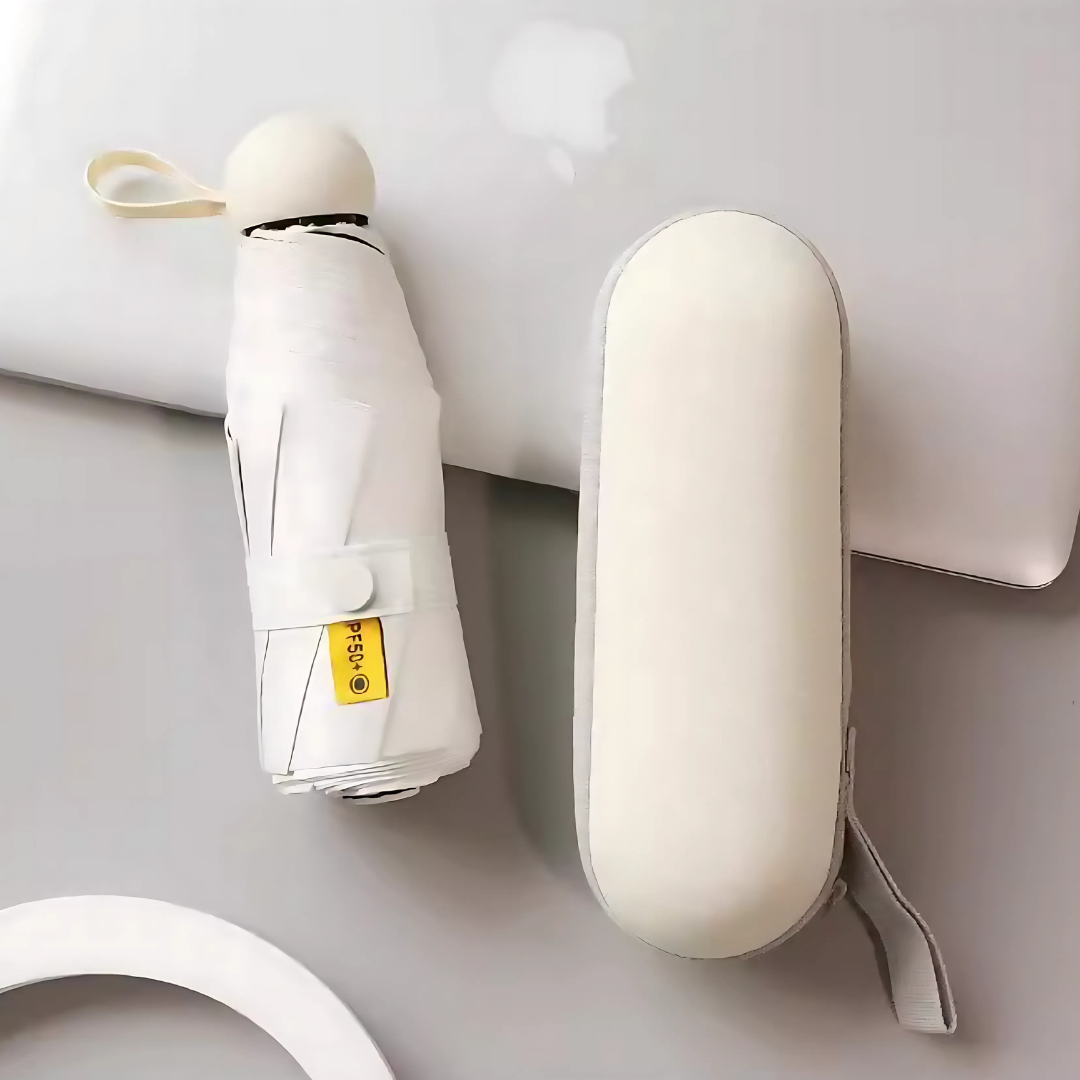 Mini Capsule Umbrella - Khaki White