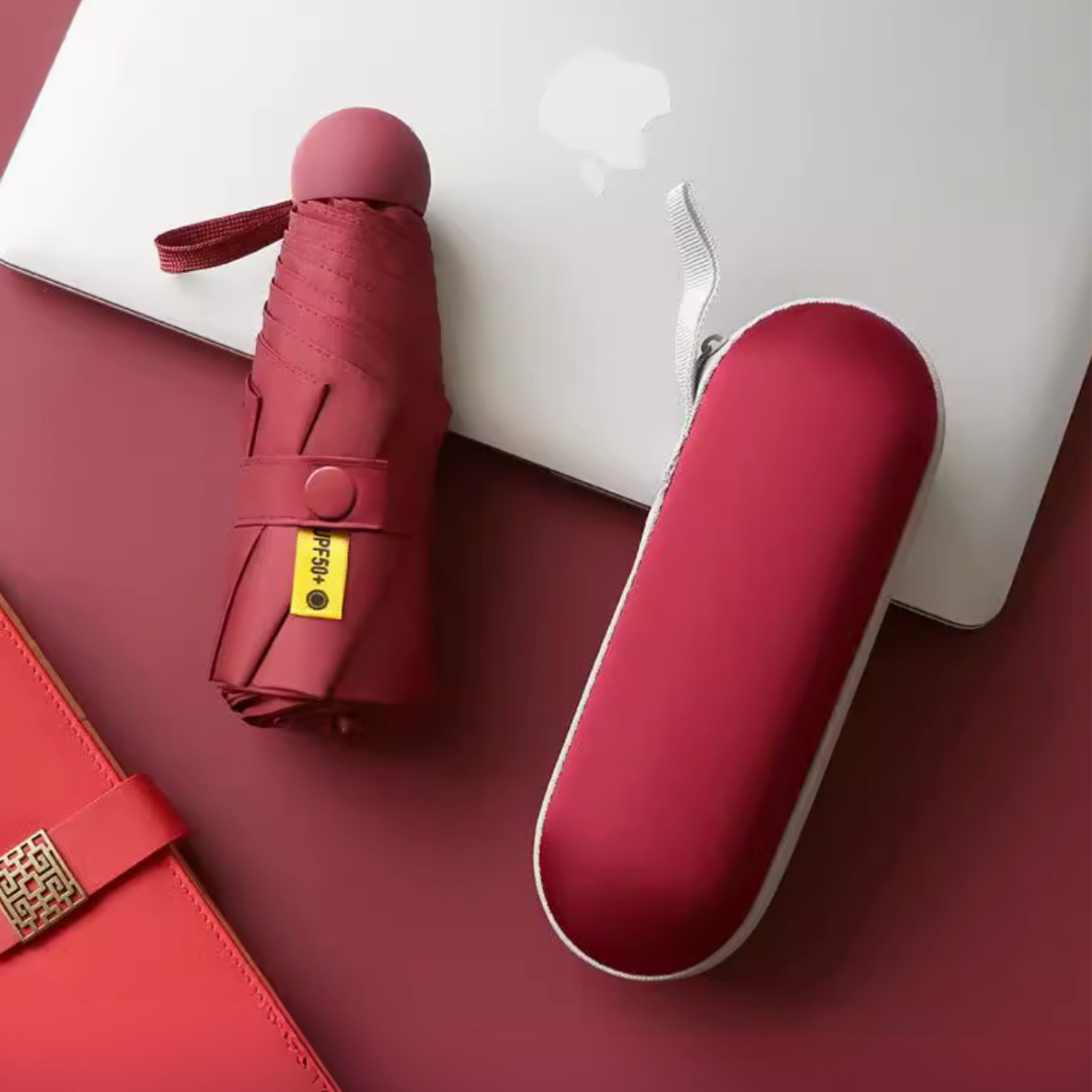 Mini Capsule Umbrella - Ruby Red