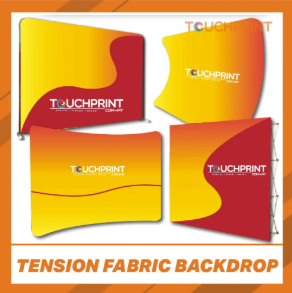 Tension Fabric Backdrop (10ft x 8ft), Straight backdrop + Stand, 1 side printing, Tension Fabric 260gsm
