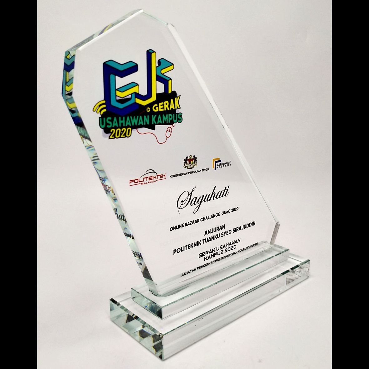 Vertex Edge Crystal Plaque 12*5*14cm