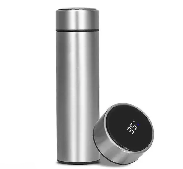 LED Display Vacuum Thermal Flask (500ml) - Silver